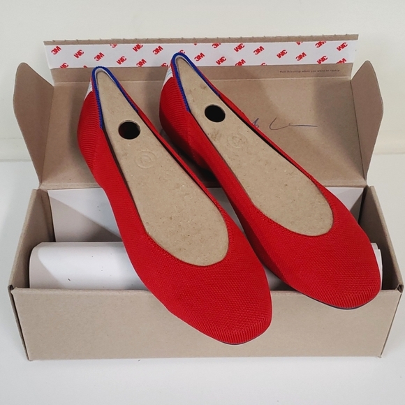 Rothy's Shoes - BNIB Rothy's Cardinal Red Square Flats Size 9